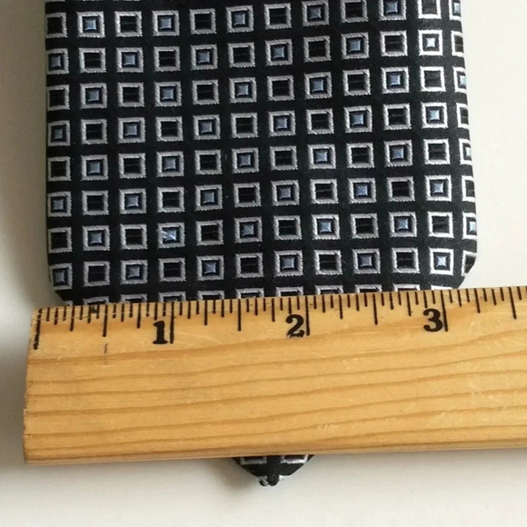 Tommy Hilfiger Black, Gray & Blue Silk Tie - Picture 2 of 5